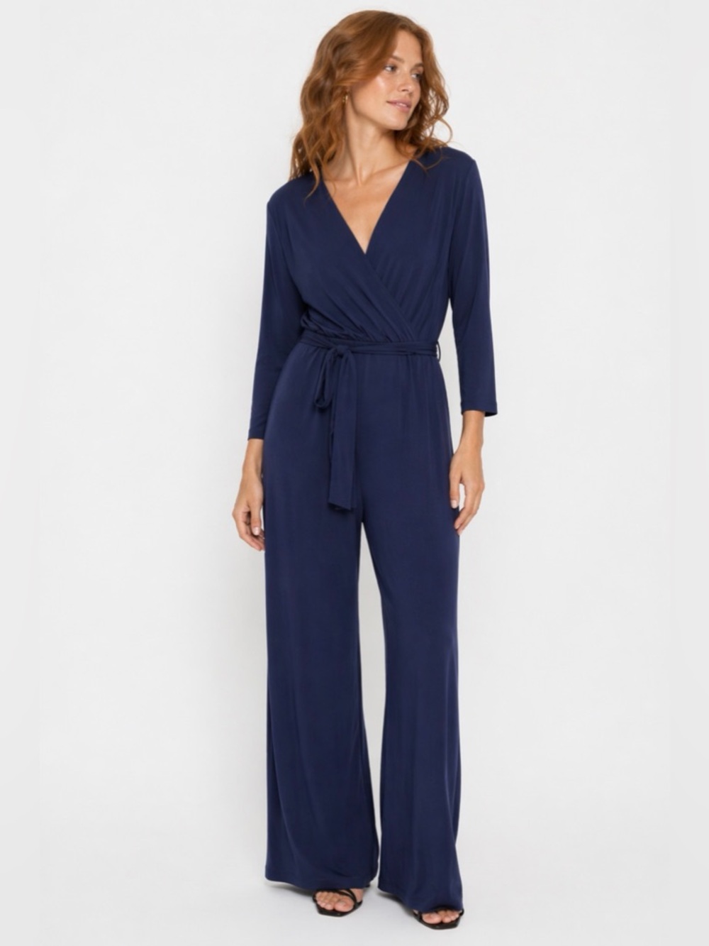 NWT NY Collection jumpsuit, dark blue. Women’s medium petite.